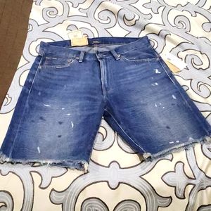 SOLD! NWT Polo Ralph Lauren Paint Spatter Cut off Classic Fit Denim Jean-Shorts